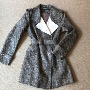 Kenneth Cole gray/silver double breasted trench